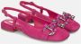 Alma en Pena Gesp Rhinestone Platte Schoen Pink Dames - Thumbnail 2