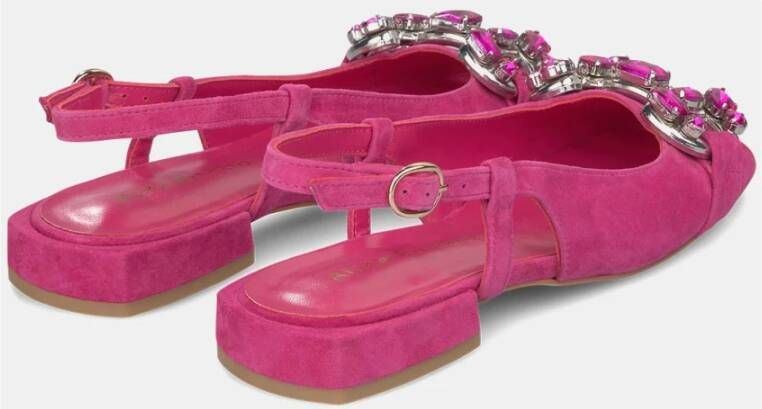 Alma en Pena Gesp Rhinestone Platte Schoen Pink Dames