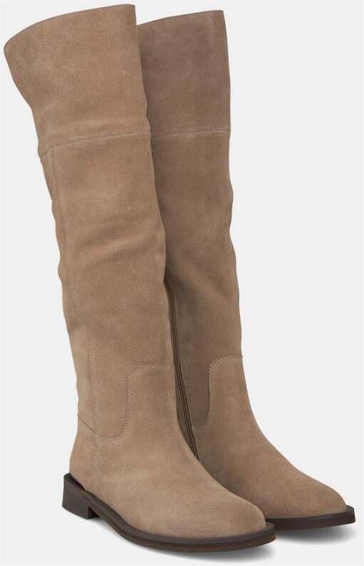 Alma en Pena Gespleten platte laars Beige Dames