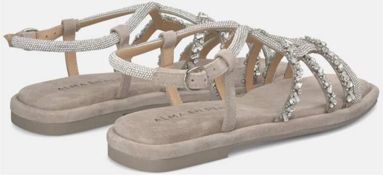 Alma en Pena Gevlochten Rhinestone Sandaal Gray Dames