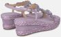 Alma en Pena Gevlochten Rhinestone Sleehak Sandaal Purple Dames - Thumbnail 3