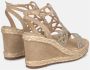 Alma en Pena Gevlochten sleehak sandaal met strass detail Beige Dames - Thumbnail 3