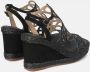 Alma en Pena Gevlochten sleehak sandaal met strass detail Black Dames - Thumbnail 3