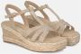 Alma en Pena Gevlochten Sleehak Sandalen met Versieringen Beige Dames - Thumbnail 2