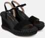 Alma en Pena Gevlochten Wedge Heel Sandaal Black Dames - Thumbnail 2