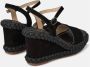 Alma en Pena Gevlochten Wedge Heel Sandaal Black Dames - Thumbnail 3