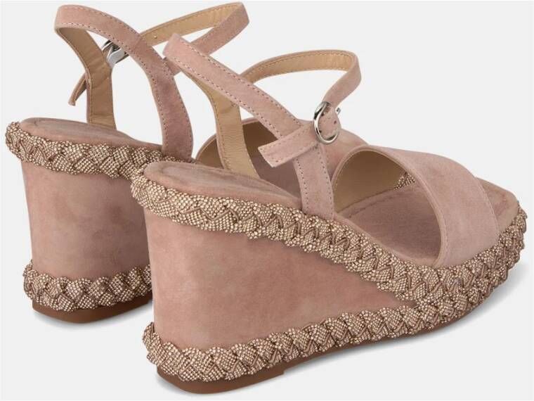 Alma en Pena Gevlochten Wedge Heel Sandal Pink Dames