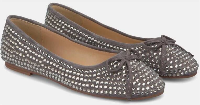 Alma en Pena Glanzende ballerina met strass Gray Dames