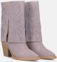 Alma en Pena Glanzende Gaiter Boot met Hak Purple Dames - Thumbnail 2