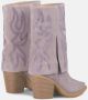 Alma en Pena Glanzende Gaiter Boot met Hak Purple Dames - Thumbnail 3