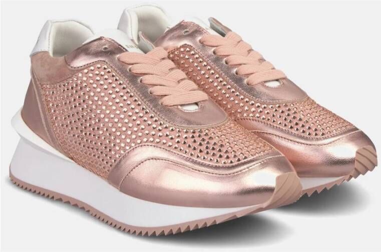 Alma en Pena Glanzende leren platform sneakers Pink Dames