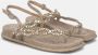 Alma en Pena Glitter Sleehak Sandaal met Vlechtdetail Beige Dames - Thumbnail 77