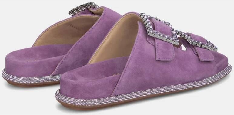 Alma en Pena Glinsterende Platte Sandaal Purple Dames