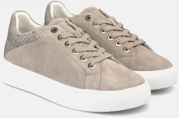 Alma en Pena Glinsterende Sneakers Beige Dames