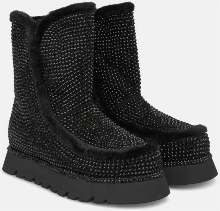 Alma en Pena Glitter Bont Bootie Black Dames