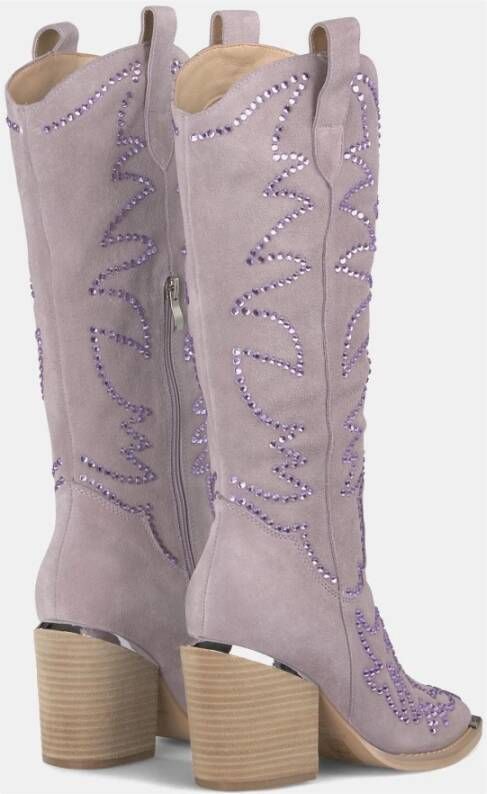 Alma en Pena Glitter Cowboy Boot met hak Purple Dames