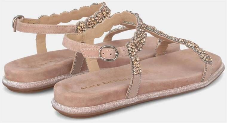 Alma en Pena Glitter Flat Sandal Pink Dames