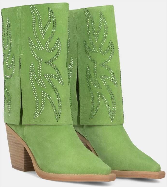 Alma en Pena Glitter Hiel Gaiter Boot Green Dames