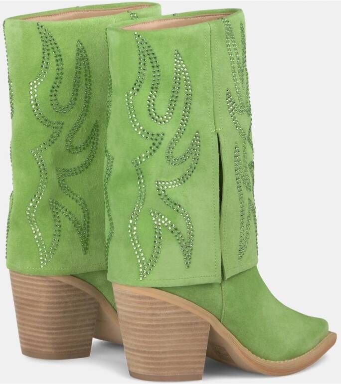 Alma en Pena Glitter Hiel Gaiter Boot Green Dames