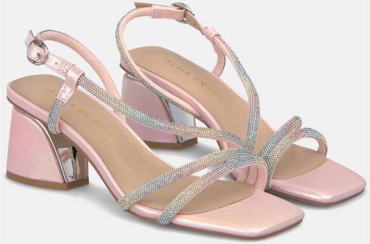 Alma en Pena Glitter Hiel Sandaal Pink Dames