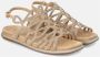 Alma en Pena Glitter Interlaced Flat Sandal Beige Dames - Thumbnail 2