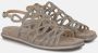 Alma en Pena Glitter Interlaced Platte Sandaal Gray Dames - Thumbnail 2