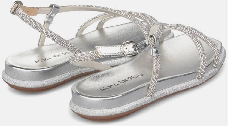 Alma en Pena Glitter Platte Sandaal Gray Dames