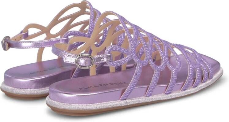 Alma en Pena Glitter Platte Sandaal Purple Dames