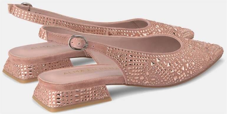 Alma en Pena Glitter Platte Schoen Pink Dames