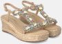 Alma en Pena Glitter Sleehak Sandaal met Vlechtdetail Beige Dames - Thumbnail 67