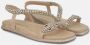 Alma en Pena Glitter Sole Flat Sandal Beige Dames - Thumbnail 2