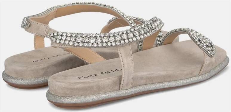 Alma en Pena Glitter Sole Flat Sandal Gray Dames