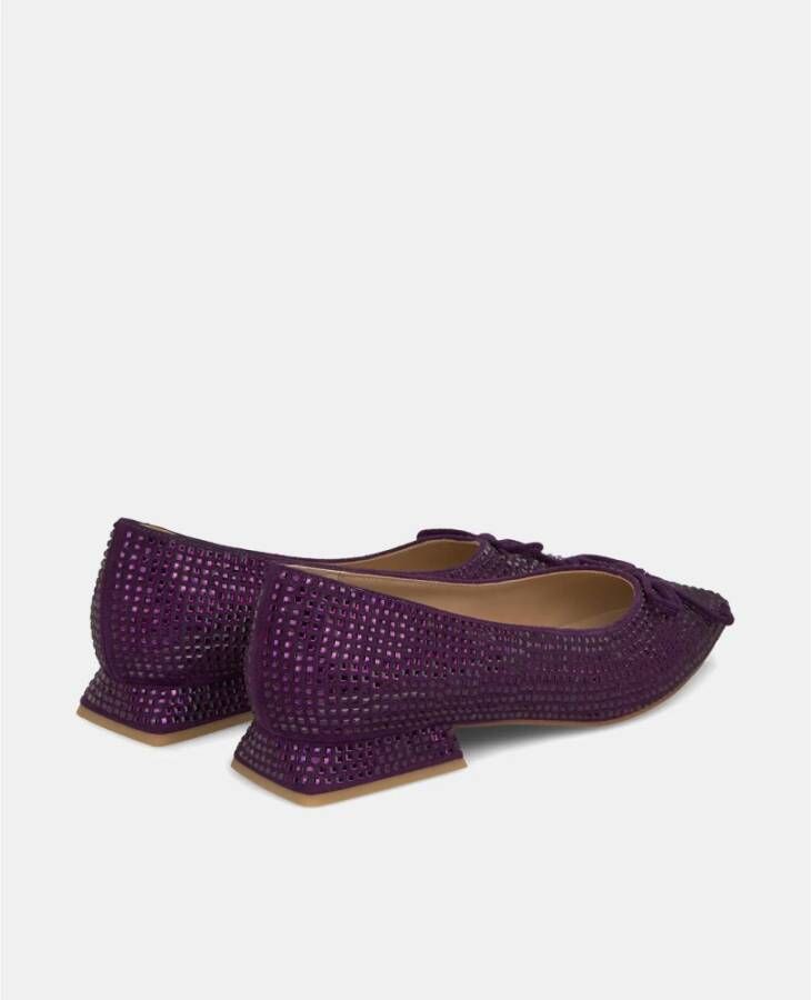 Alma en Pena Glitter Strik Ballerina Flats Purple Dames