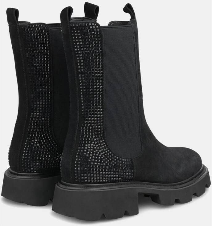 Alma en Pena Glitter track bootie Black Dames