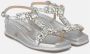 Alma en Pena Glitter wedge sandalen met strass bandjes Gray Dames - Thumbnail 2