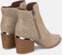 Alma en Pena Glitter Zip Enkellaarzen Beige Dames - Thumbnail 3