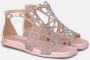 Alma en Pena Glitterbanden Platte Sandaal Pink Dames - Thumbnail 2