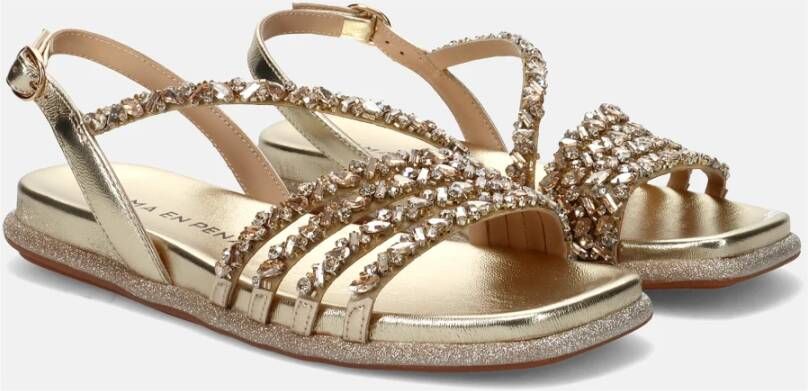 Alma en Pena Gouden Sandalen Comfortabele Voetbed Beige Dames