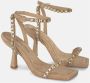 Alma en Pena Hak Sandaal met Strass Banden Beige Dames - Thumbnail 2