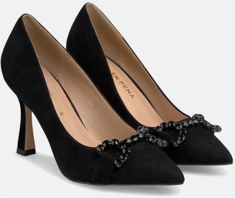 Alma en Pena Hak schoen neus detail Black Dames