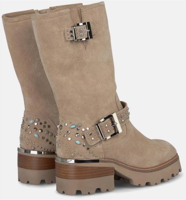 Alma en Pena Half laars met studs track Beige Dames