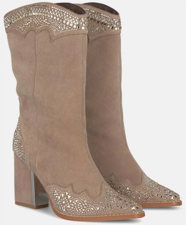 Alma en Pena Halflaars met glitter Brown Dames