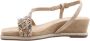 Alma en Pena Rhinestone Sleehak Sandalen Beige Dames - Thumbnail 5