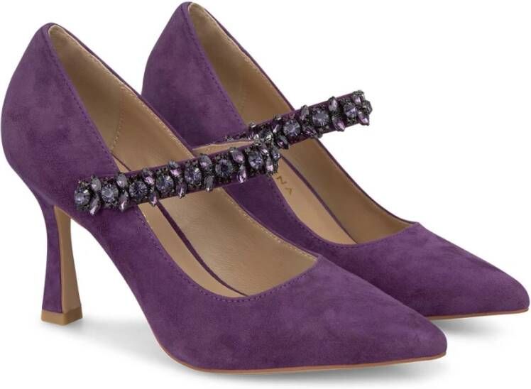 Alma en Pena Hoge hak schoen met strass Purple Dames