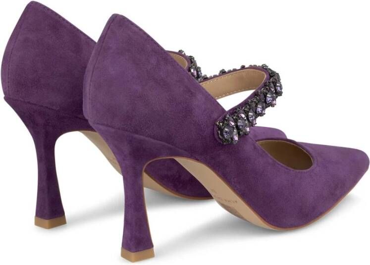 Alma en Pena Hoge hak schoen met strass Purple Dames