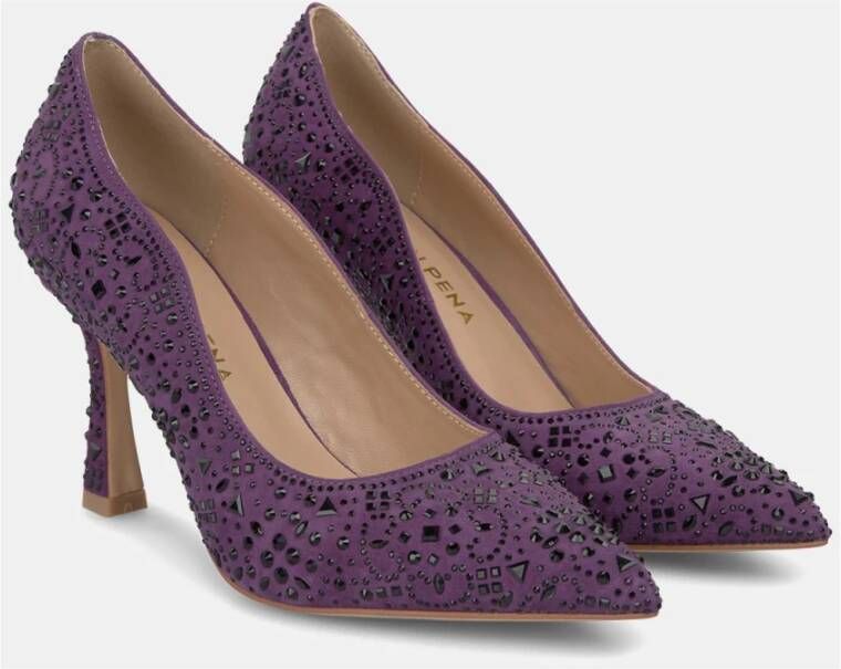 Alma en Pena Hoge hak schoen met strass Purple Dames