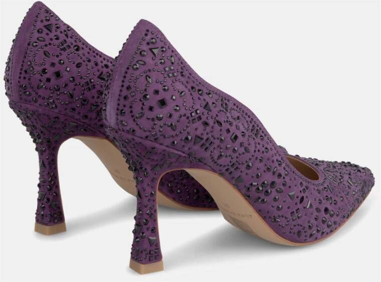 Alma en Pena Hoge hak schoen met strass Purple Dames