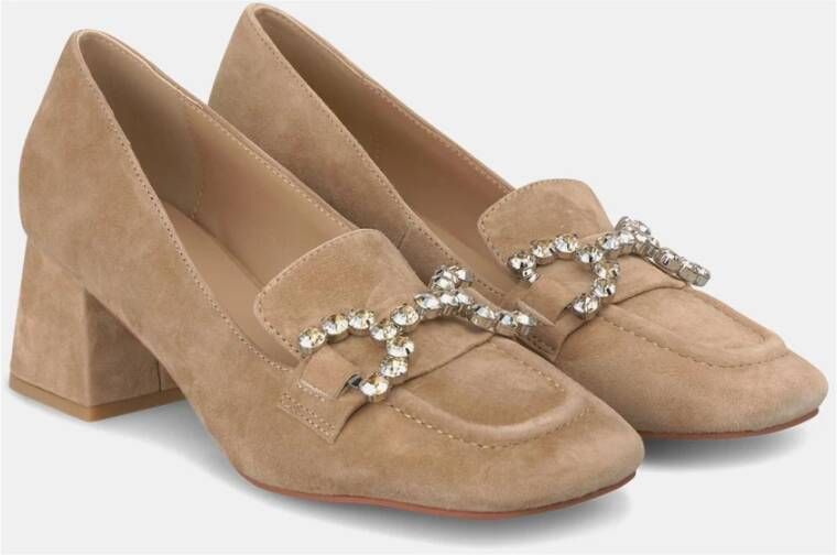 Alma en Pena Hoge hak schoen strass detail Brown Dames