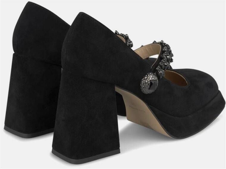 Alma en Pena Hoge hakken schoenen strass knoop Black Dames