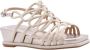 Alma en Pena Gouden Sandalen Elegant Comfortabel Voetbed Beige Dames - Thumbnail 10